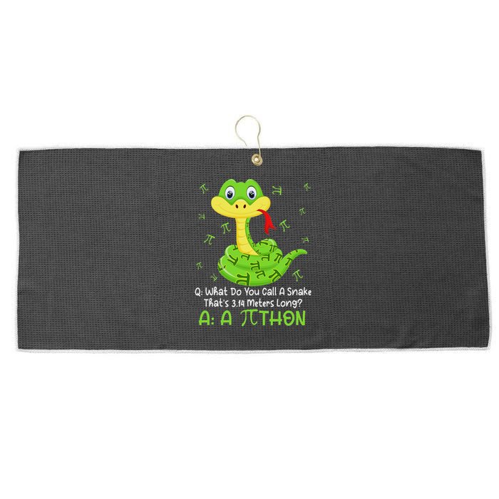 Python Pithon Pi Symbol Funny Math Teacher Pi Day Large Microfiber Waffle Golf Towel