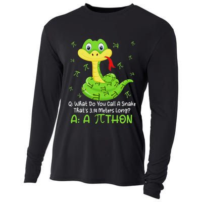 Python Pithon Pi Symbol Funny Math Teacher Pi Day Cooling Performance Long Sleeve Crew