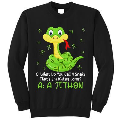 Python Pithon Pi Symbol Funny Math Teacher Pi Day Tall Sweatshirt