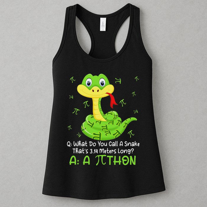 Python Pithon Pi Symbol Funny Math Teacher Pi Day Womens Tank Top