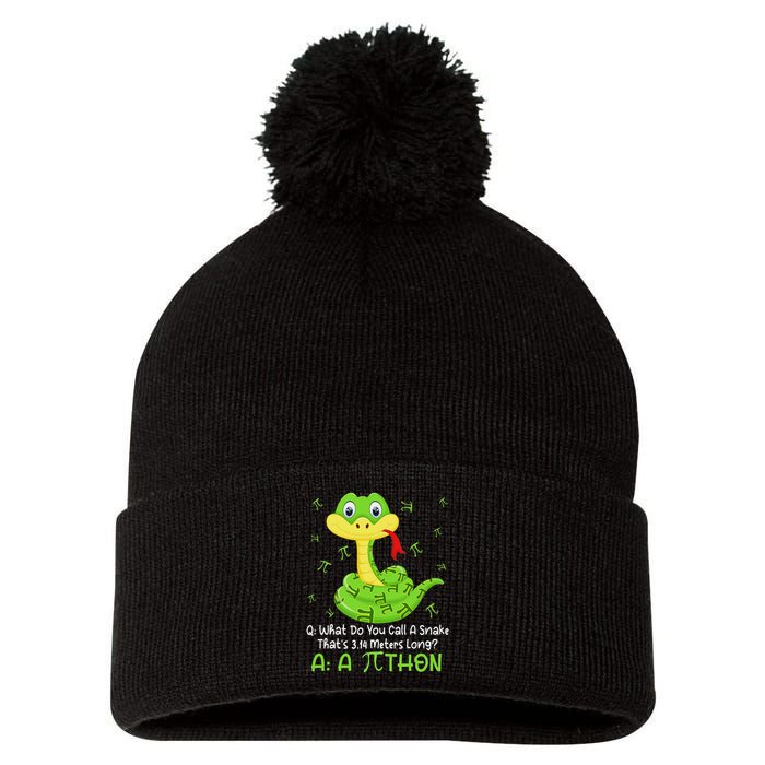 Python Pithon Pi Symbol Funny Math Teacher Pi Day Pom Pom 12in Knit Beanie