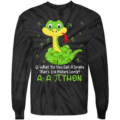 Python Pithon Pi Symbol Funny Math Teacher Pi Day Tie-Dye Long Sleeve Shirt
