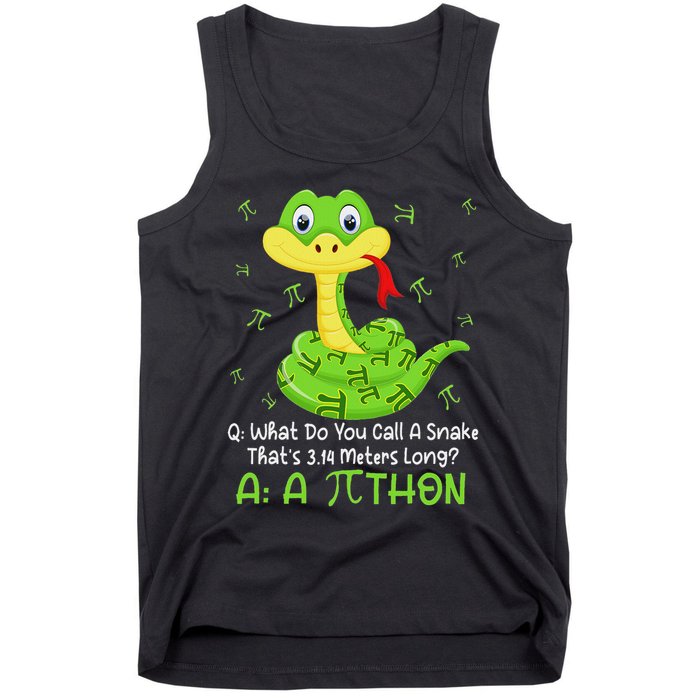 Python Pithon Pi Symbol Funny Math Teacher Pi Day Tank Top
