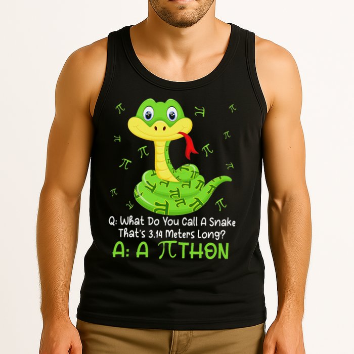 Python Pithon Pi Symbol Funny Math Teacher Pi Day Tank Top