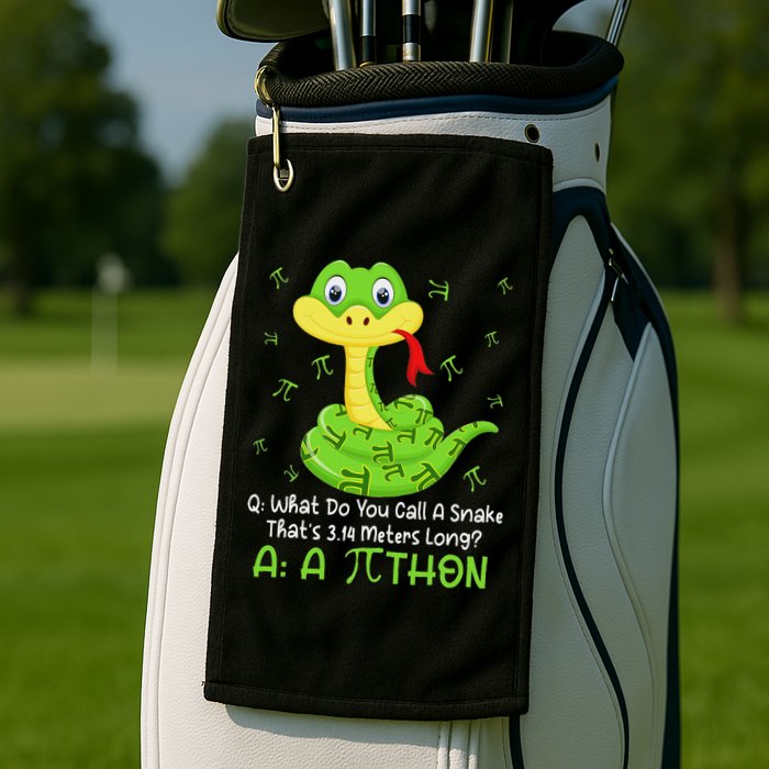 Python Pithon Pi Symbol Funny Math Teacher Pi Day Golf Towel