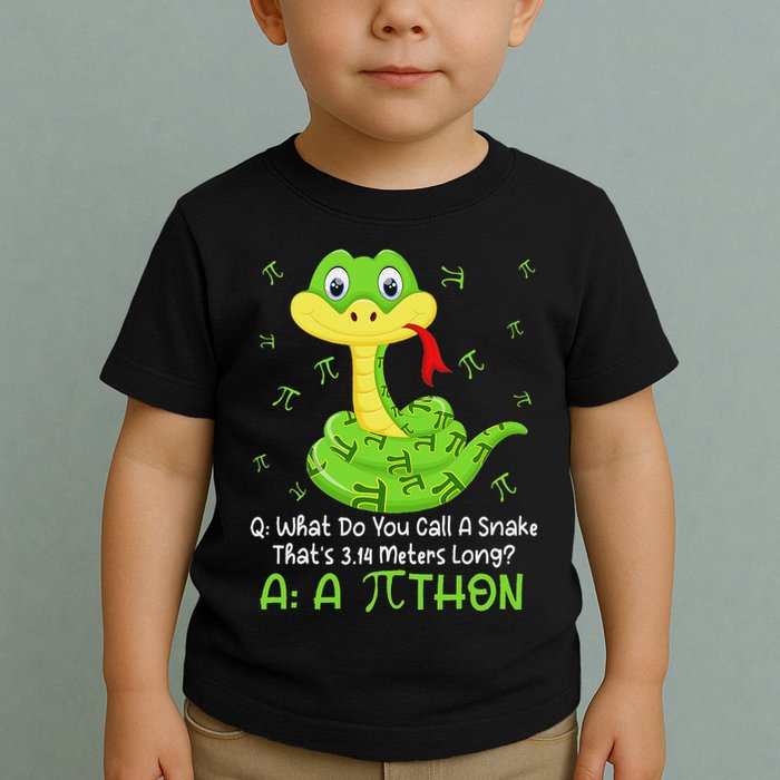 Python Pithon Pi Symbol Funny Math Teacher Pi Day Toddler T-Shirt