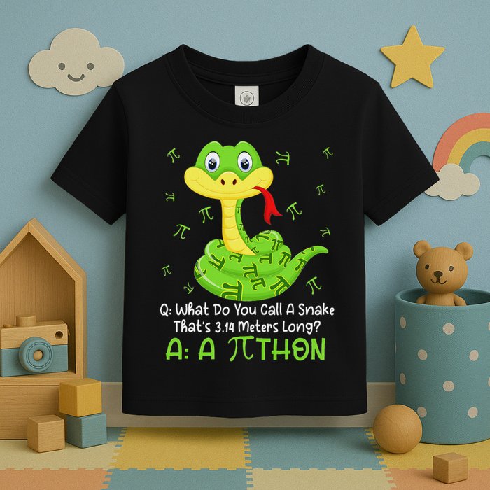 Python Pithon Pi Symbol Funny Math Teacher Pi Day Toddler T-Shirt