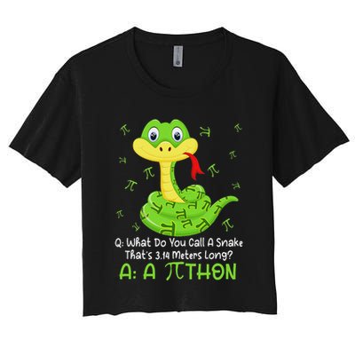 Python Pithon Pi Symbol Funny Math Teacher Pi Day Crop Top