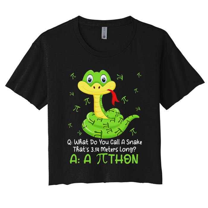 Python Pithon Pi Symbol Funny Math Teacher Pi Day Crop Top