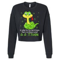 Python Pithon Pi Symbol Funny Math Teacher Pi Day Cropped Pullover Crew