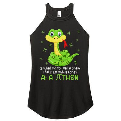 Python Pithon Pi Symbol Funny Math Teacher Pi Day Women's Perfect Tri Rocker Tank