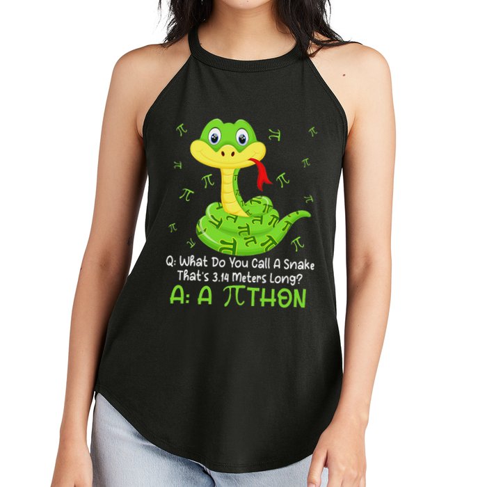 Python Pithon Pi Symbol Funny Math Teacher Pi Day Women's Perfect Tri Rocker Tank