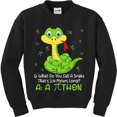 Python Pithon Pi Symbol Funny Math Teacher Pi Day Kids Sweatshirt