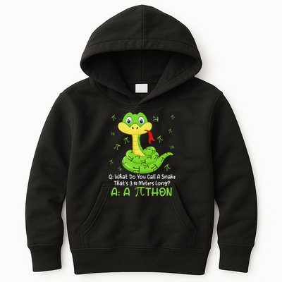 Python Pithon Pi Symbol Funny Math Teacher Pi Day Kids Hoodie