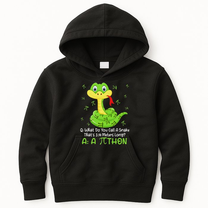 Python Pithon Pi Symbol Funny Math Teacher Pi Day Kids Hoodie