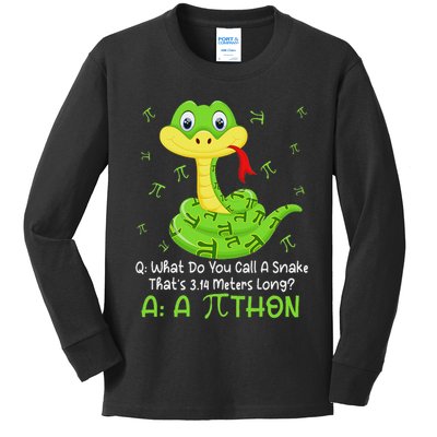 Python Pithon Pi Symbol Funny Math Teacher Pi Day Kids Long Sleeve Shirt