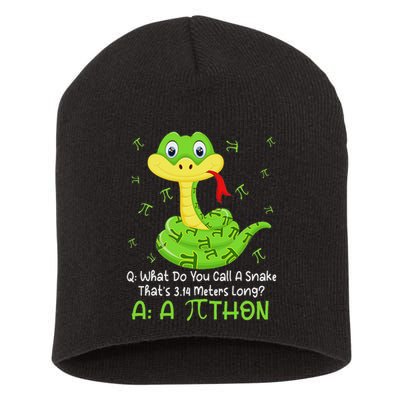 Python Pithon Pi Symbol Funny Math Teacher Pi Day Short Acrylic Beanie