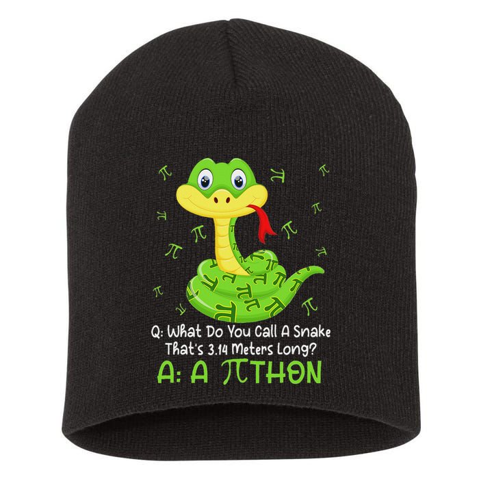 Python Pithon Pi Symbol Funny Math Teacher Pi Day Short Acrylic Beanie
