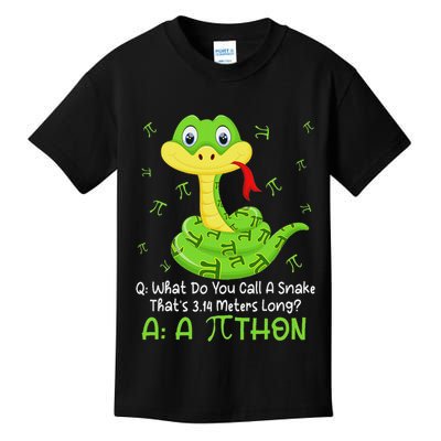 Python Pithon Pi Symbol Funny Math Teacher Pi Day Kids T-Shirt