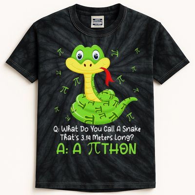 Python Pithon Pi Symbol Funny Math Teacher Pi Day Kids Tie-Dye T-Shirt