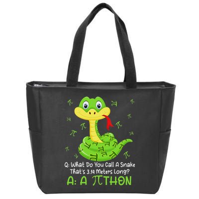 Python Pithon Pi Symbol Funny Math Teacher Pi Day Zip Tote Bag