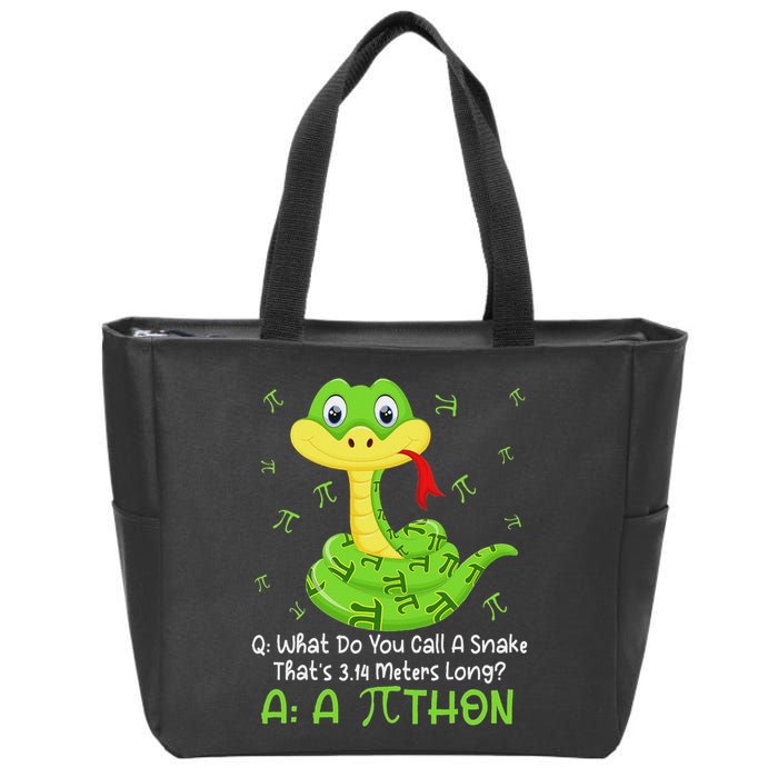 Python Pithon Pi Symbol Funny Math Teacher Pi Day Zip Tote Bag