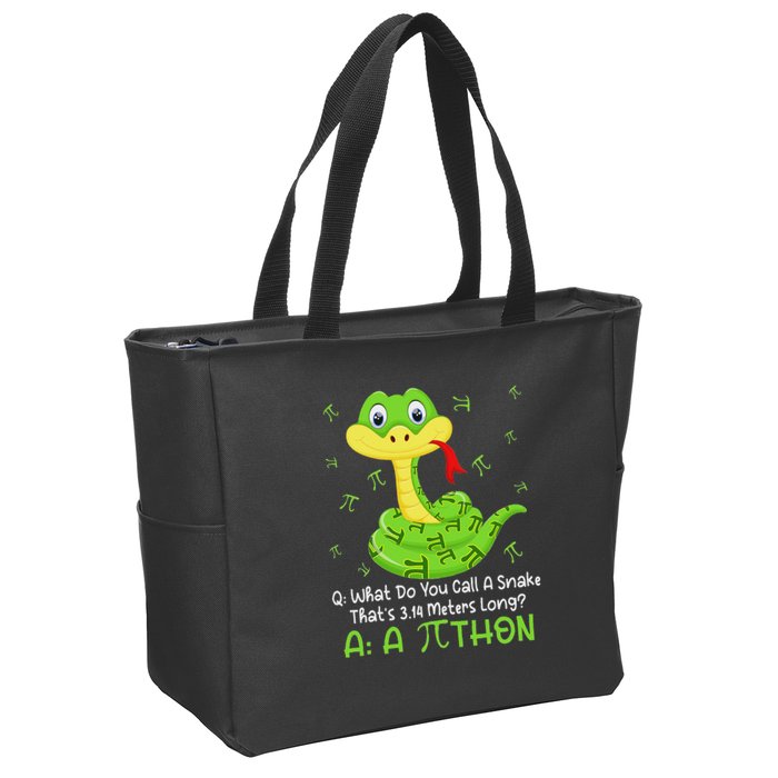 Python Pithon Pi Symbol Funny Math Teacher Pi Day Zip Tote Bag