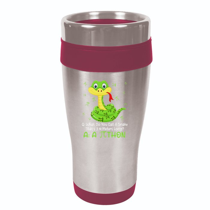 Python Pithon Pi Symbol Funny Math Teacher Pi Day 16oz Travel Tumbler