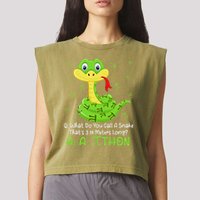 Python Pithon Pi Symbol Funny Math Teacher Pi Day Garment-Dyed Women's Muscle Tee