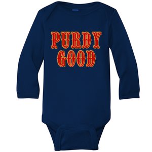 Purdy Purdy Purdy Good Football Quarterback Baby Long Sleeve Bodysuit