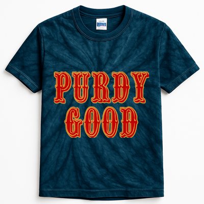 Purdy Purdy Purdy Good Football Quarterback Kids Tie-Dye T-Shirt