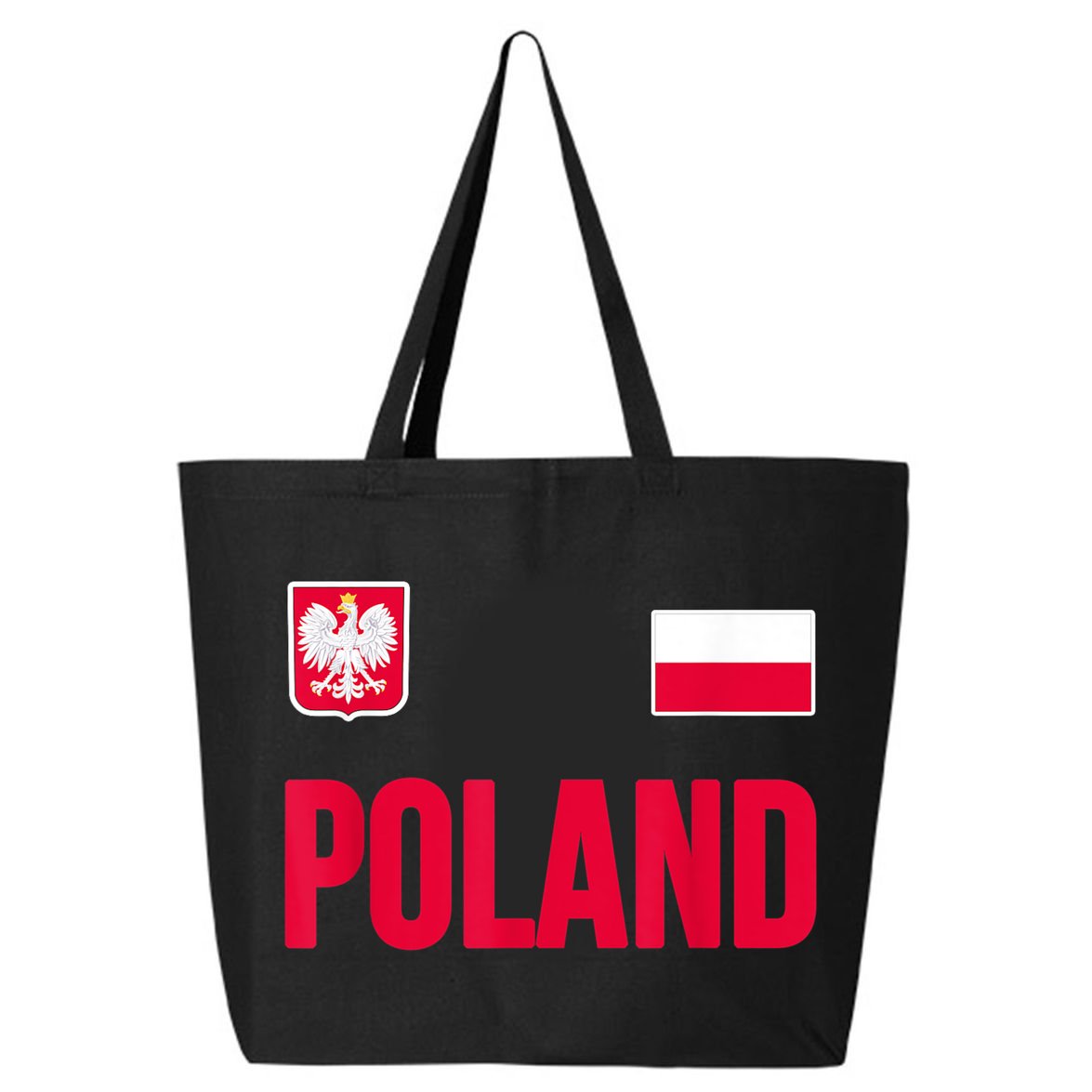 Poland Polska Polish Flag Souvenir Gift Soccer Jersey 25L Jumbo Tote