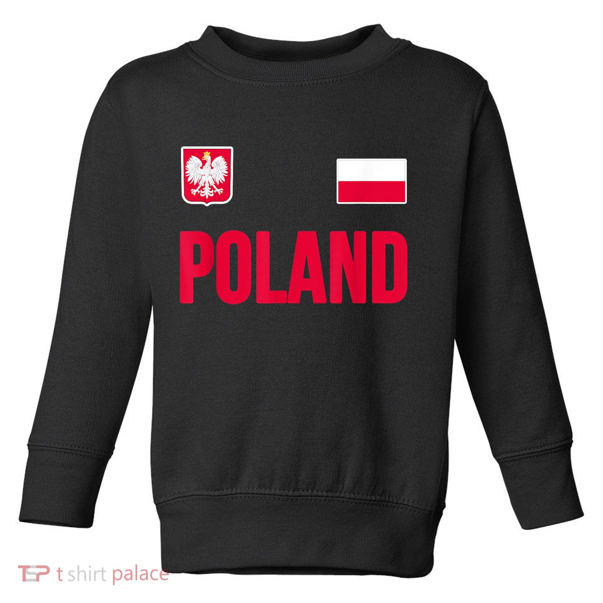 Poland Polska Polish Flag Souvenir Gift Soccer Jersey Toddler Sweatshirt