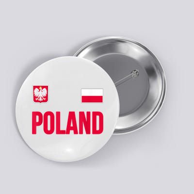 Poland Polska Polish Flag Souvenir Gift Soccer Jersey Button