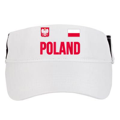 Poland Polska Polish Flag Souvenir Gift Soccer Jersey Adult Drive Performance Visor