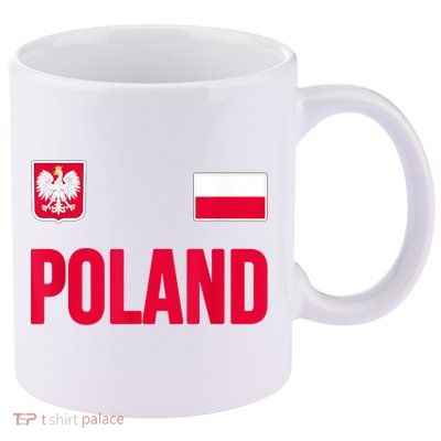 Poland Polska Polish Flag Souvenir Gift Soccer Jersey 11oz C Handle Ceramic Mug