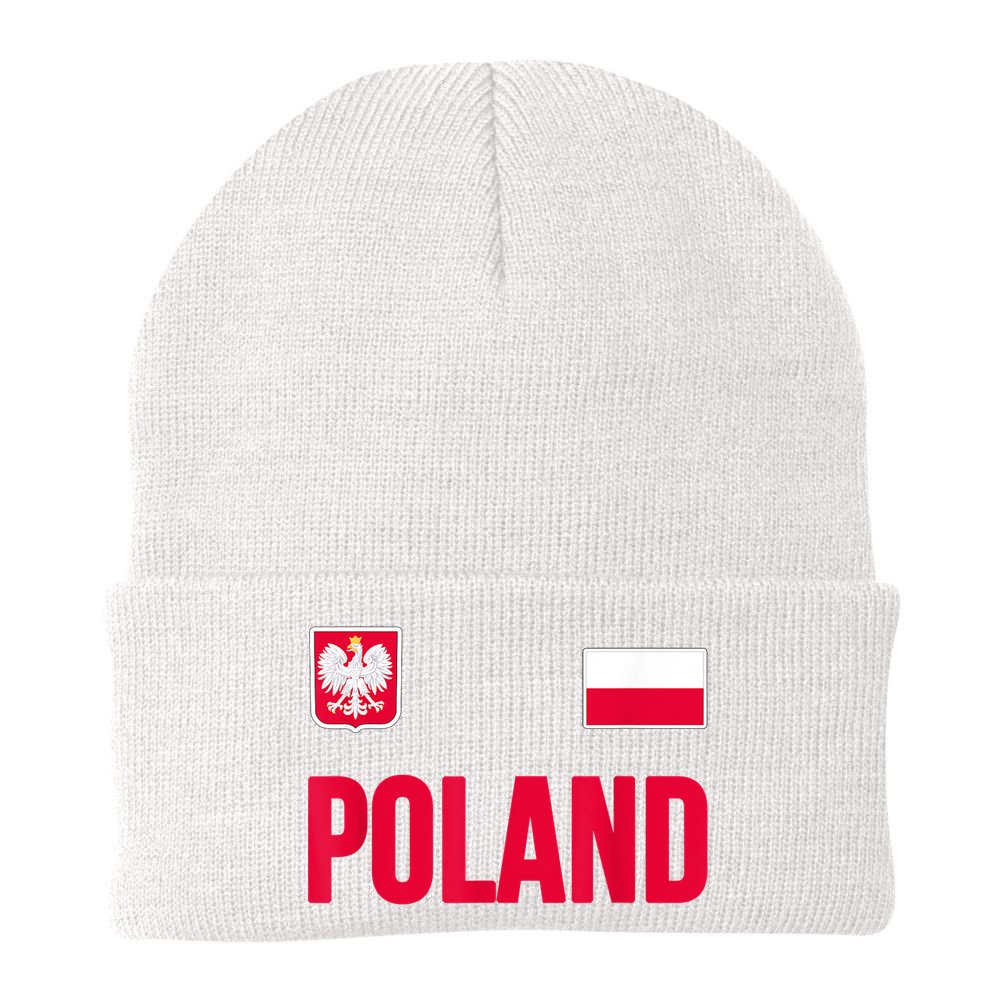 Poland Polska Polish Flag Souvenir Gift Soccer Jersey Beanie