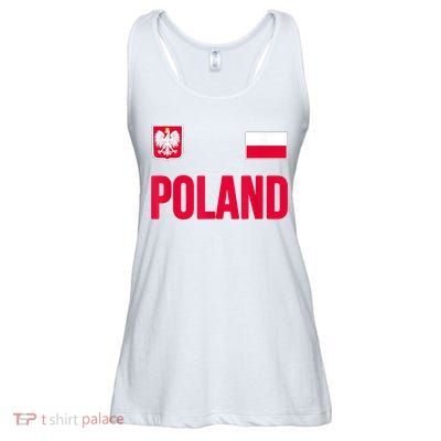 Poland Polska Polish Flag Souvenir Gift Soccer Jersey Ladies Essential Flowy Tank
