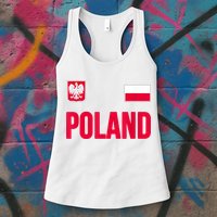 Poland Polska Polish Flag Souvenir Gift Soccer Jersey Womens Tank Top