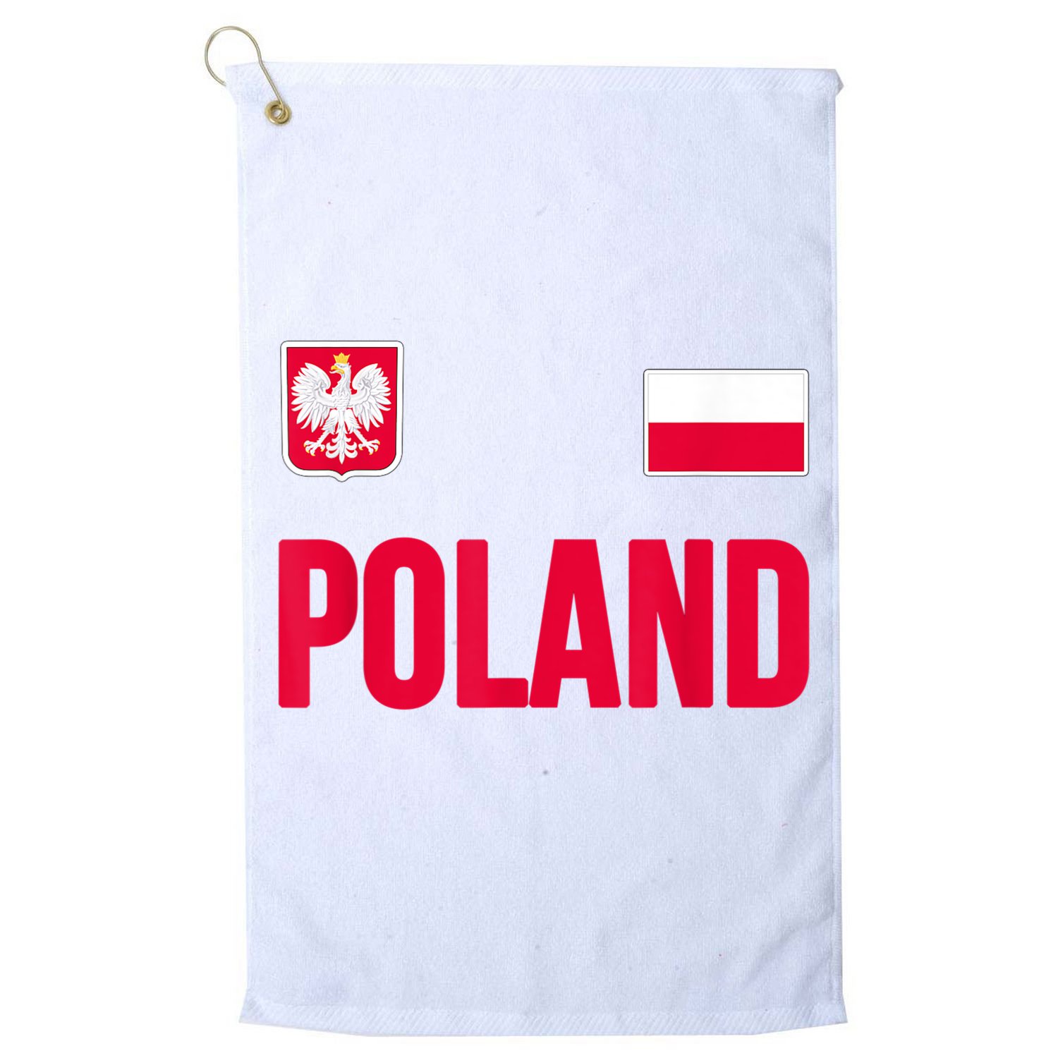 Poland Polska Polish Flag Souvenir Gift Soccer Jersey Golf Towel