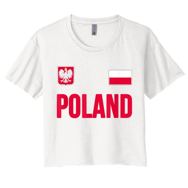 Poland Polska Polish Flag Souvenir Gift Soccer Jersey Crop Top