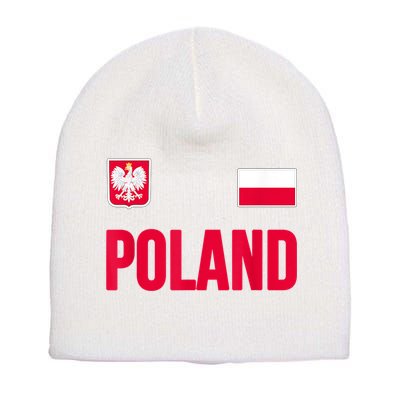 Poland Polska Polish Flag Souvenir Gift Soccer Jersey Short Acrylic Beanie