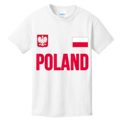 Poland Polska Polish Flag Souvenir Gift Soccer Jersey Kids T-Shirt