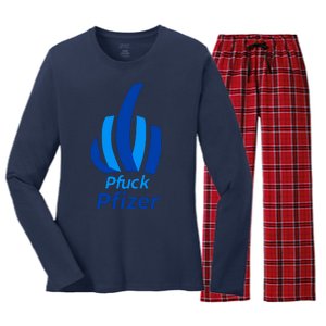 Pfuck Pfizer Women's Long Sleeve Flannel Pajama Set 