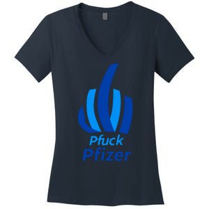 Pfuck Pfizer Women's V-Neck T-Shirt