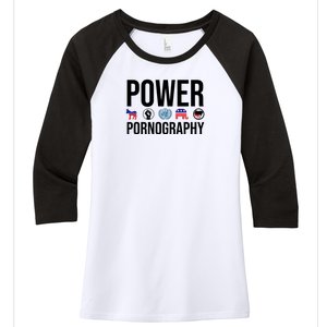 Power Porn Women's Tri-Blend 3/4-Sleeve Raglan Shirt