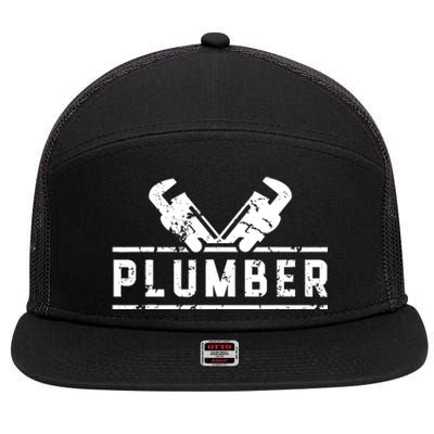 Plumber Profession Plumbing Sayings Job 7 Panel Mesh Trucker Snapback Hat