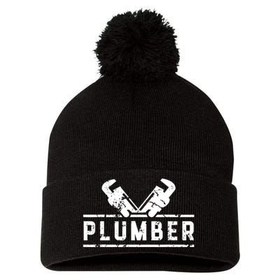 Plumber Profession Plumbing Sayings Job Pom Pom 12in Knit Beanie