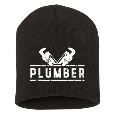 Plumber Profession Plumbing Sayings Job Short Acrylic Beanie