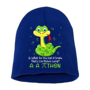 Python Pithon Pi Symbol Funny Math Teacher Pi Day Short Acrylic Beanie